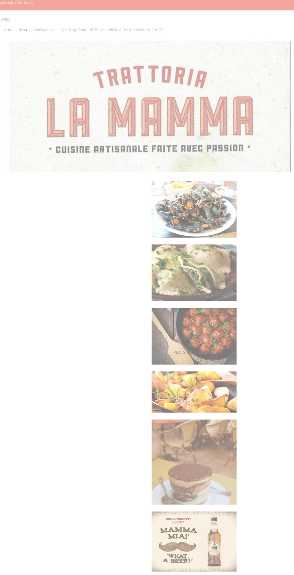trattorialamamma.com shopify website screenshot