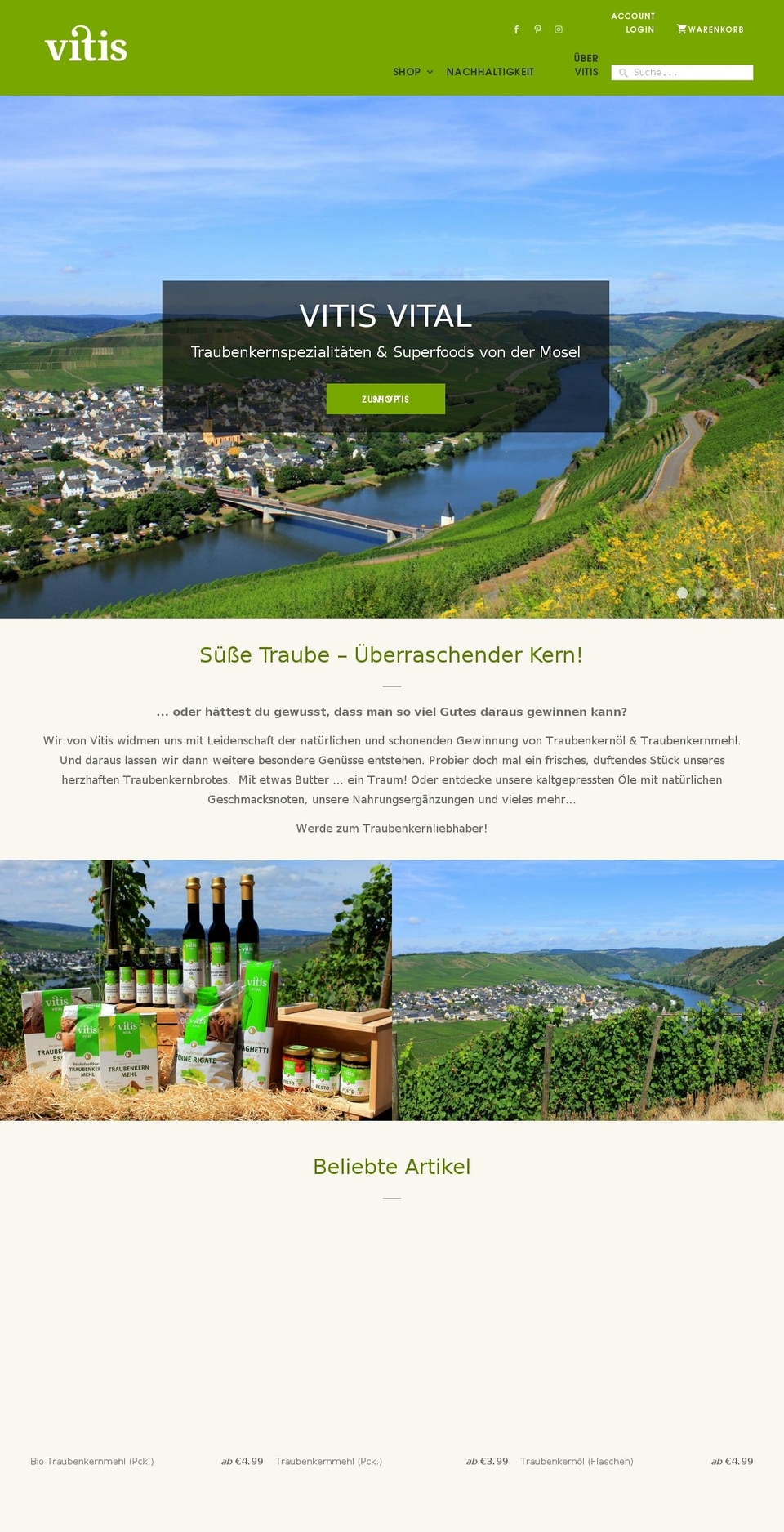 traubenkerngenuss.de shopify website screenshot