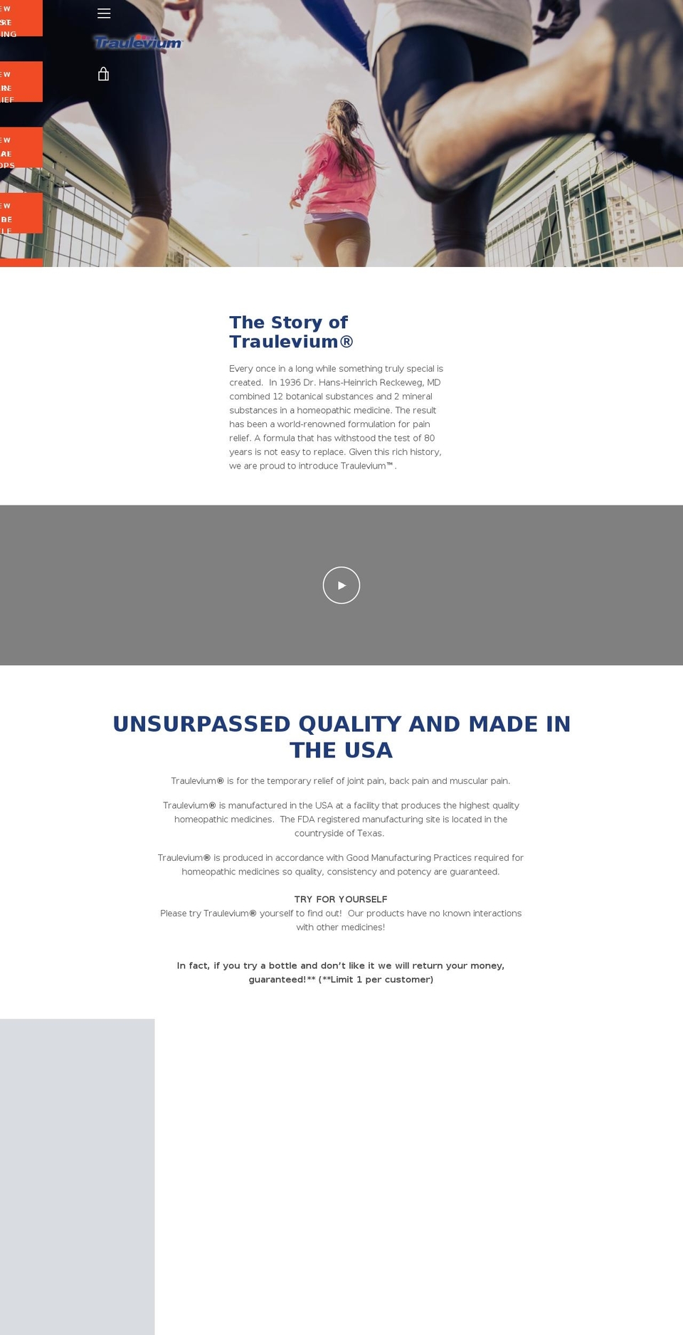 traulevium.com shopify website screenshot