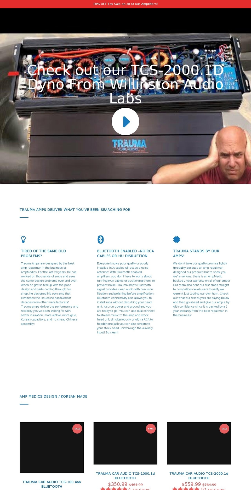 traumacaraudio.com shopify website screenshot