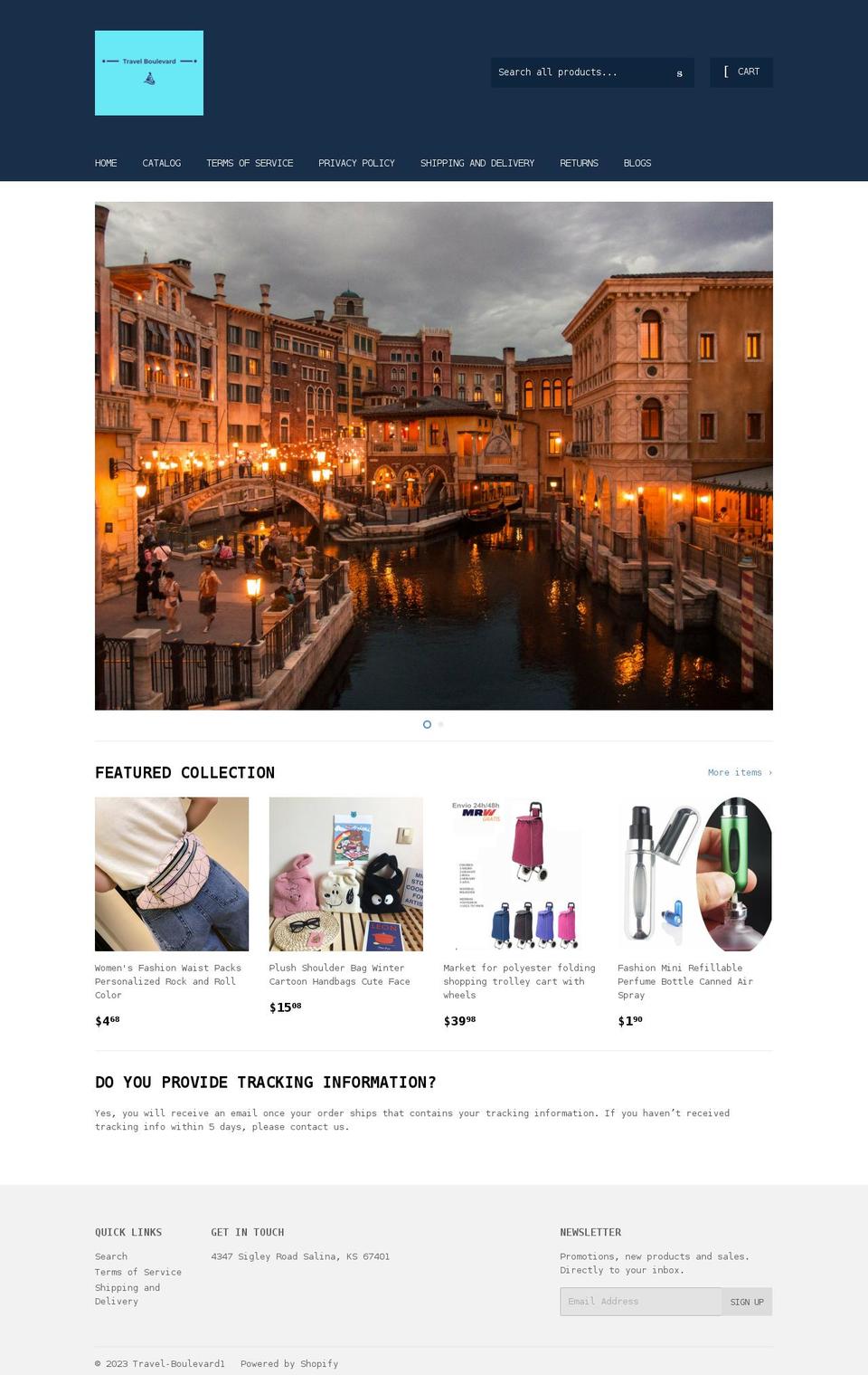 travel-boulevard1.myshopify.com shopify website screenshot