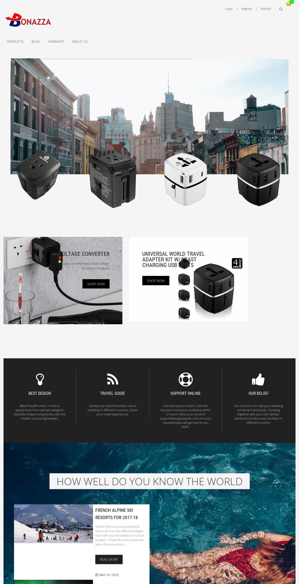 Shopify-products Shopify theme site example travel-converters.com