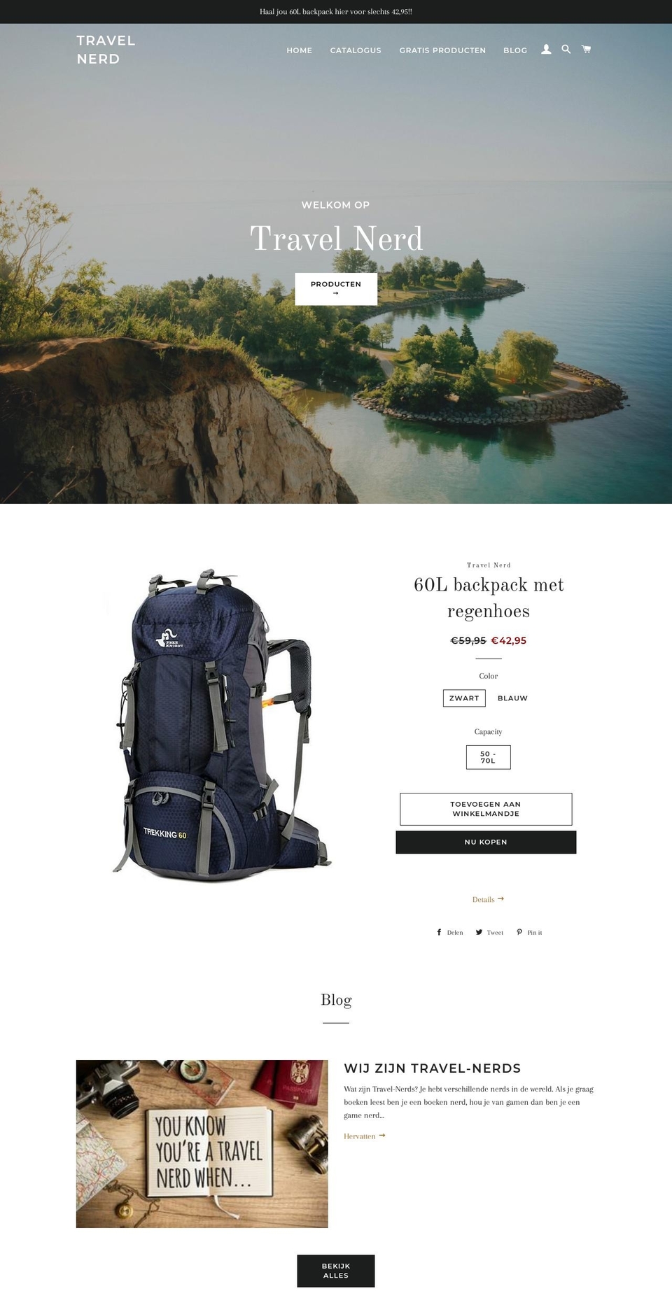 travel-nerd.com — Shopify storefront screenshot