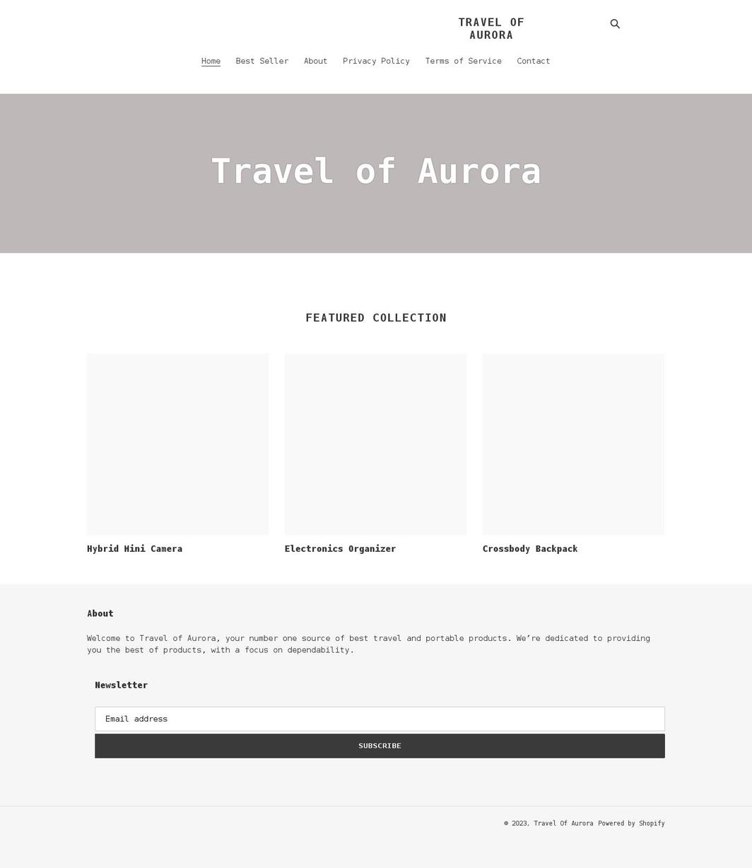 travel-of-aurora.myshopify.com shopify website screenshot
