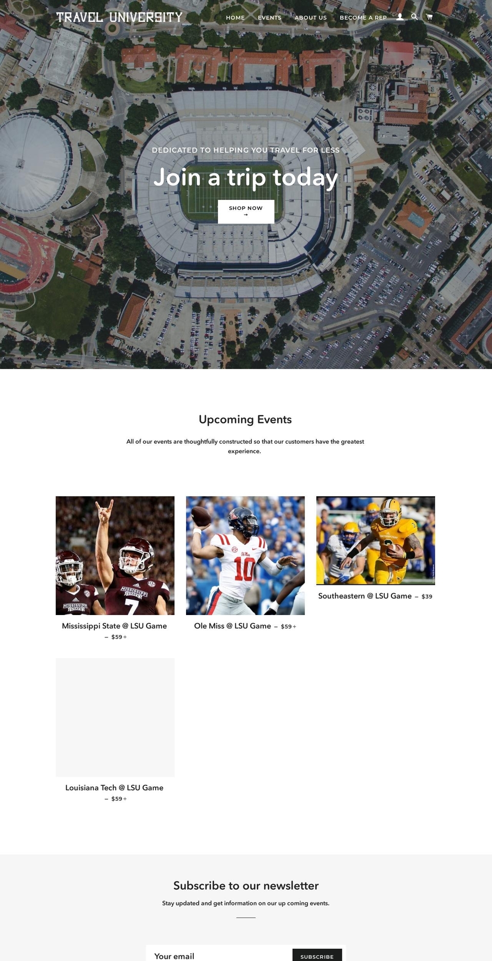 travel-university.com — Shopify storefront screenshot