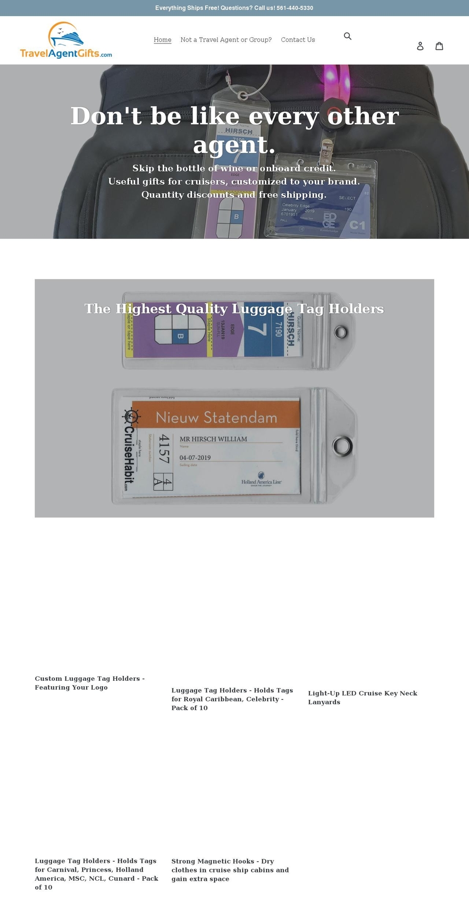 travelagentgifts.com shopify website screenshot