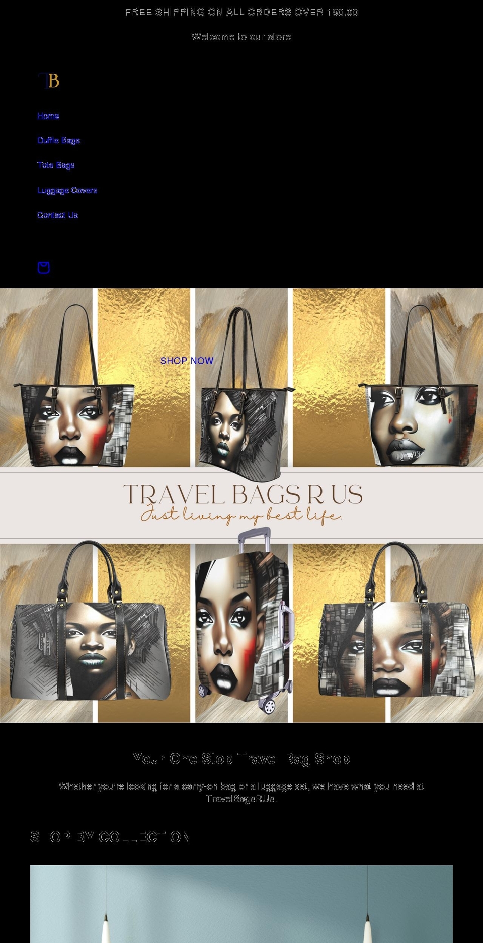 travelbagsrus.com shopify website screenshot