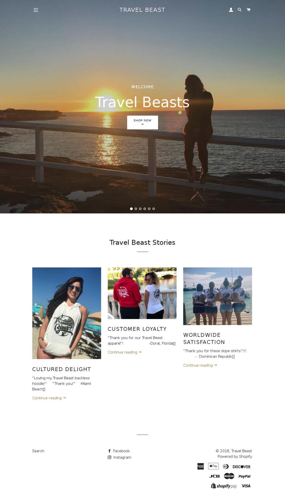 travelbeastco.com — Shopify storefront screenshot