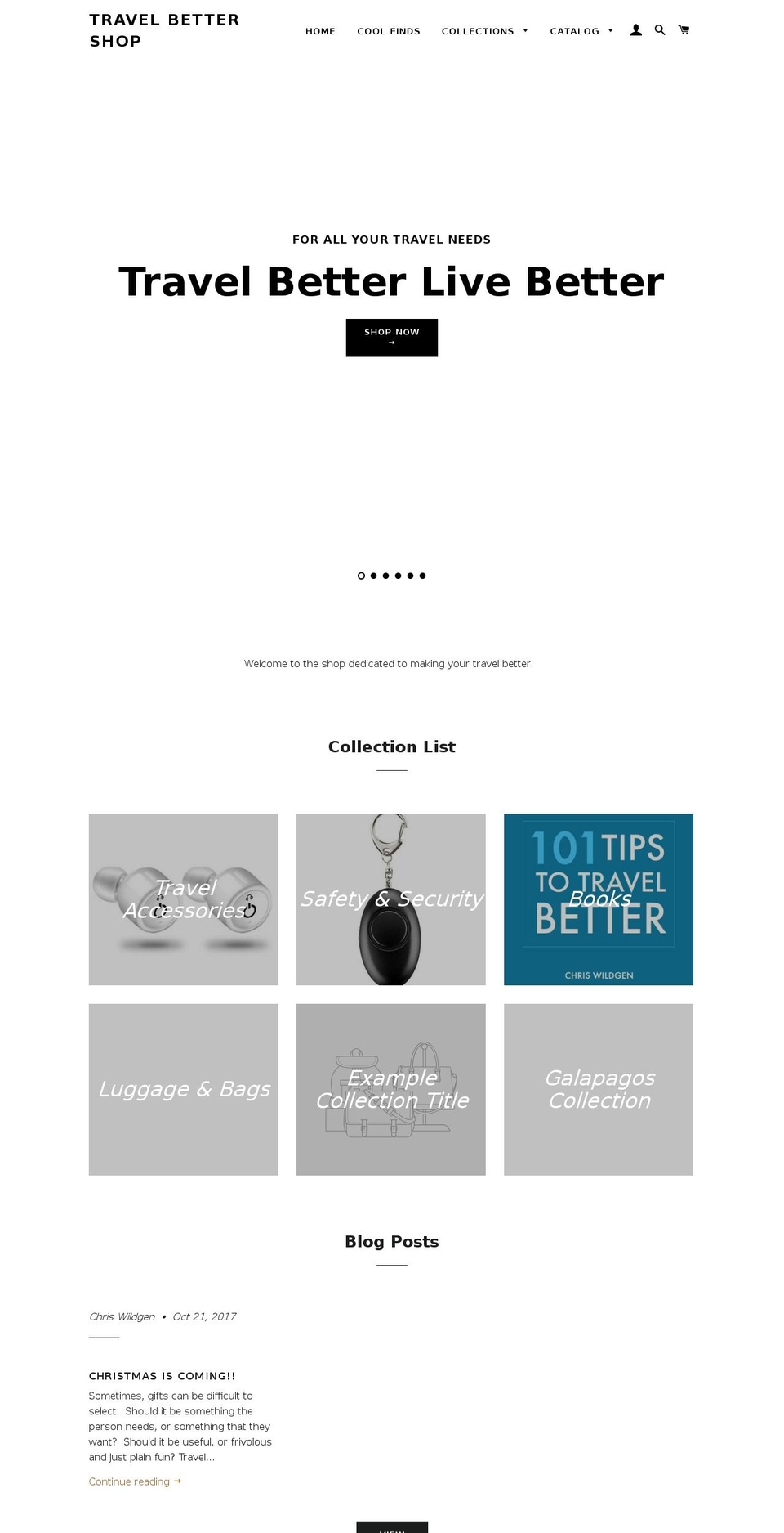 travelbettershop.com shopify website screenshot