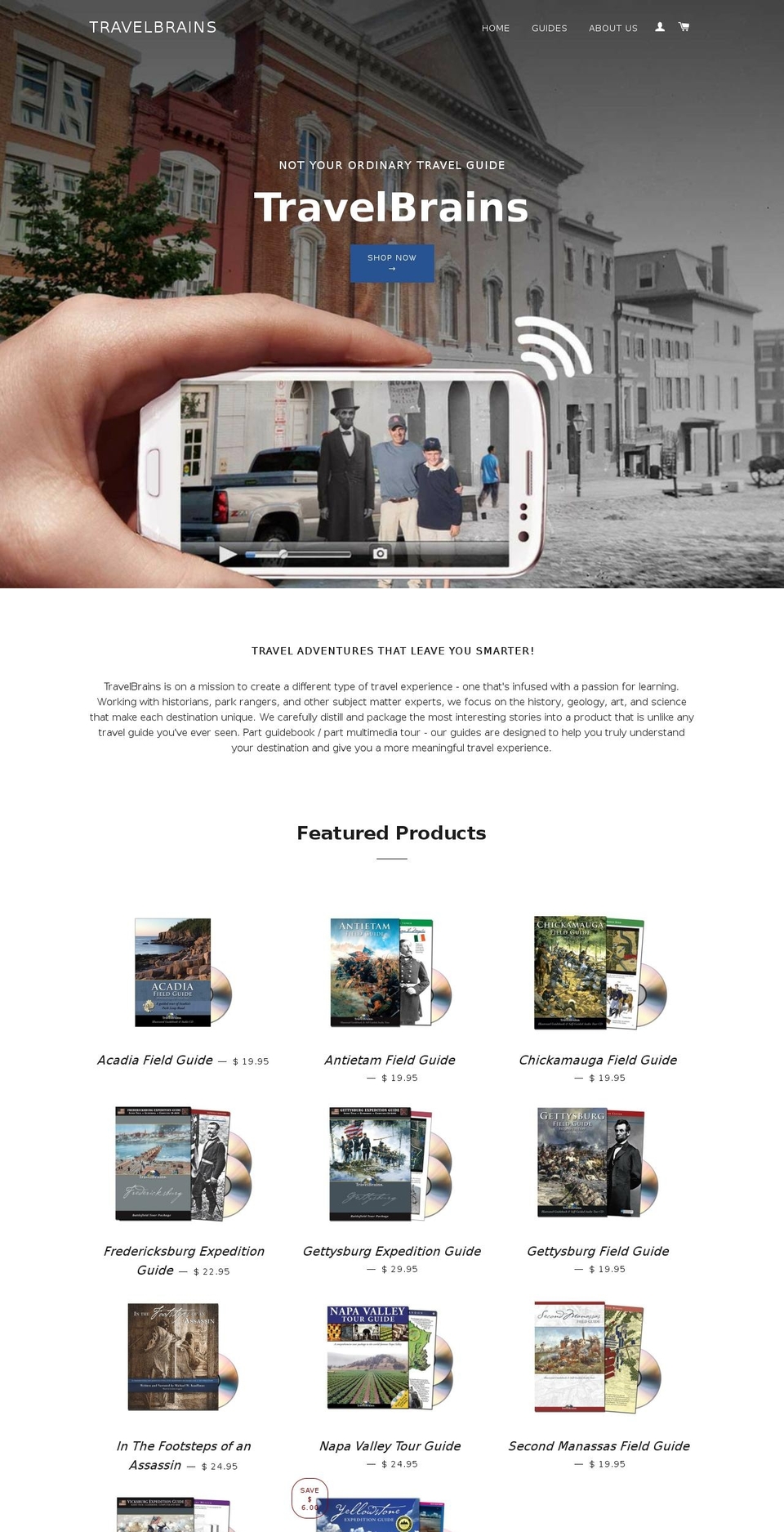 travelbrains.com shopify website screenshot