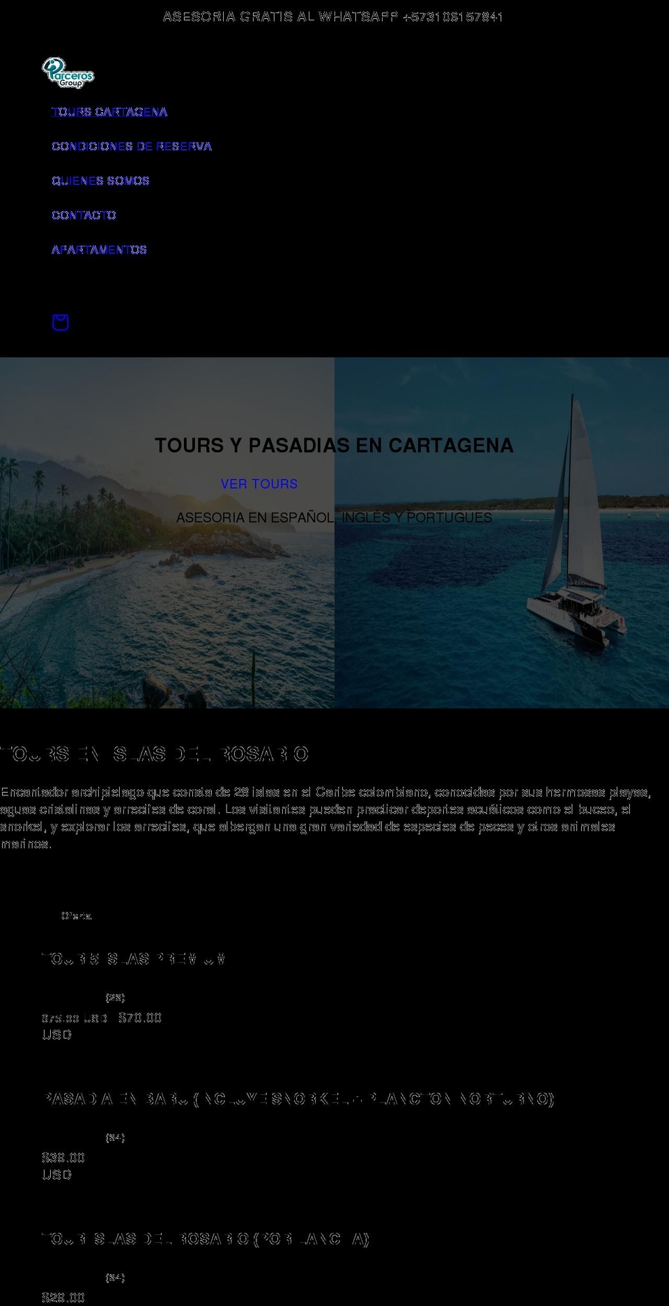 travelcartagena.com shopify website screenshot