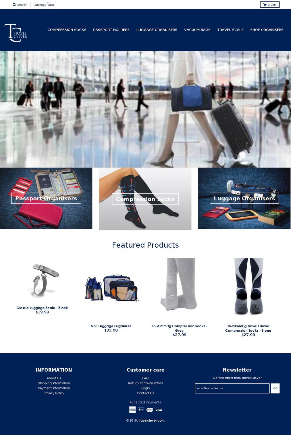 travelclever.com shopify website screenshot