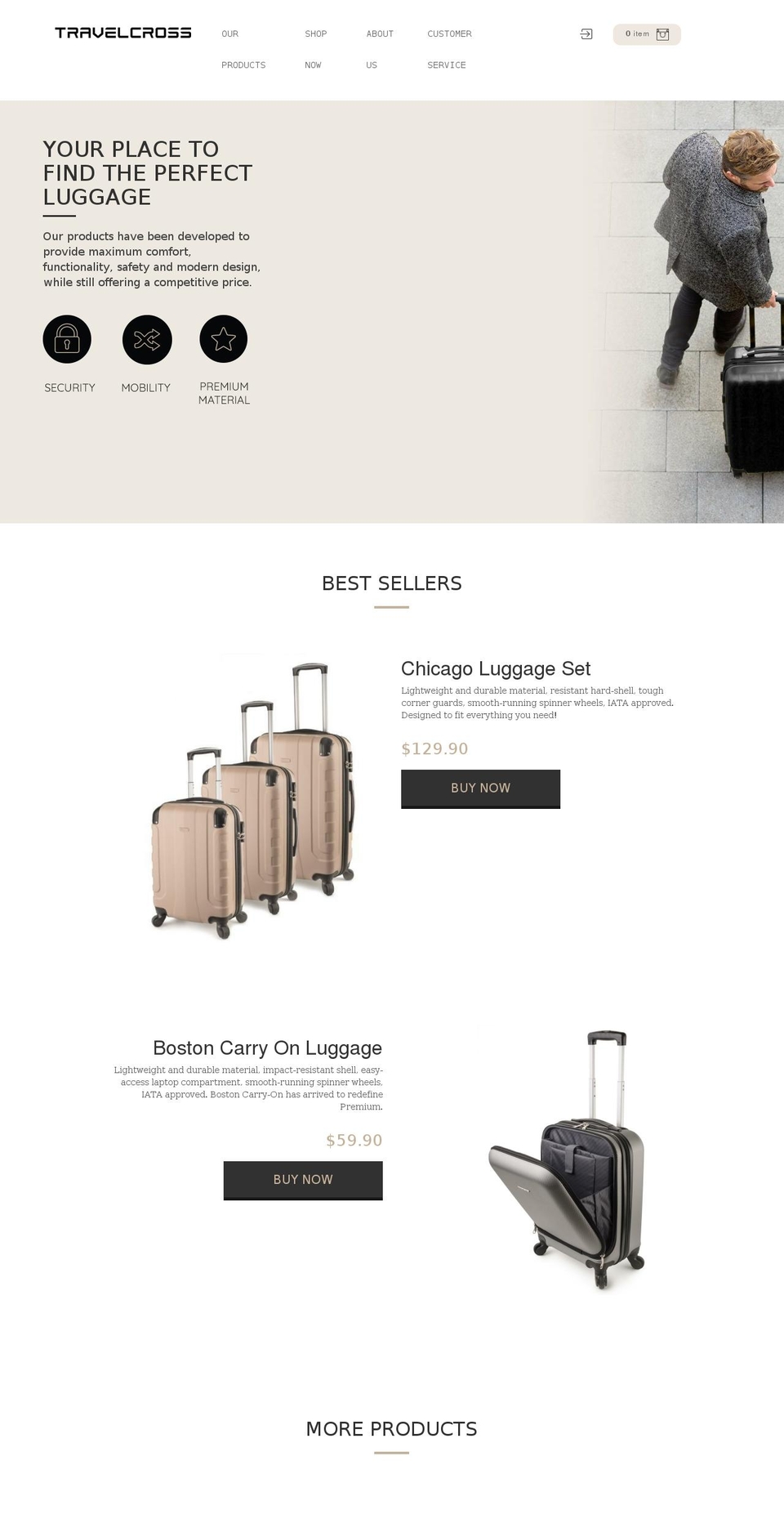 travelcrossus.com — Shopify storefront screenshot