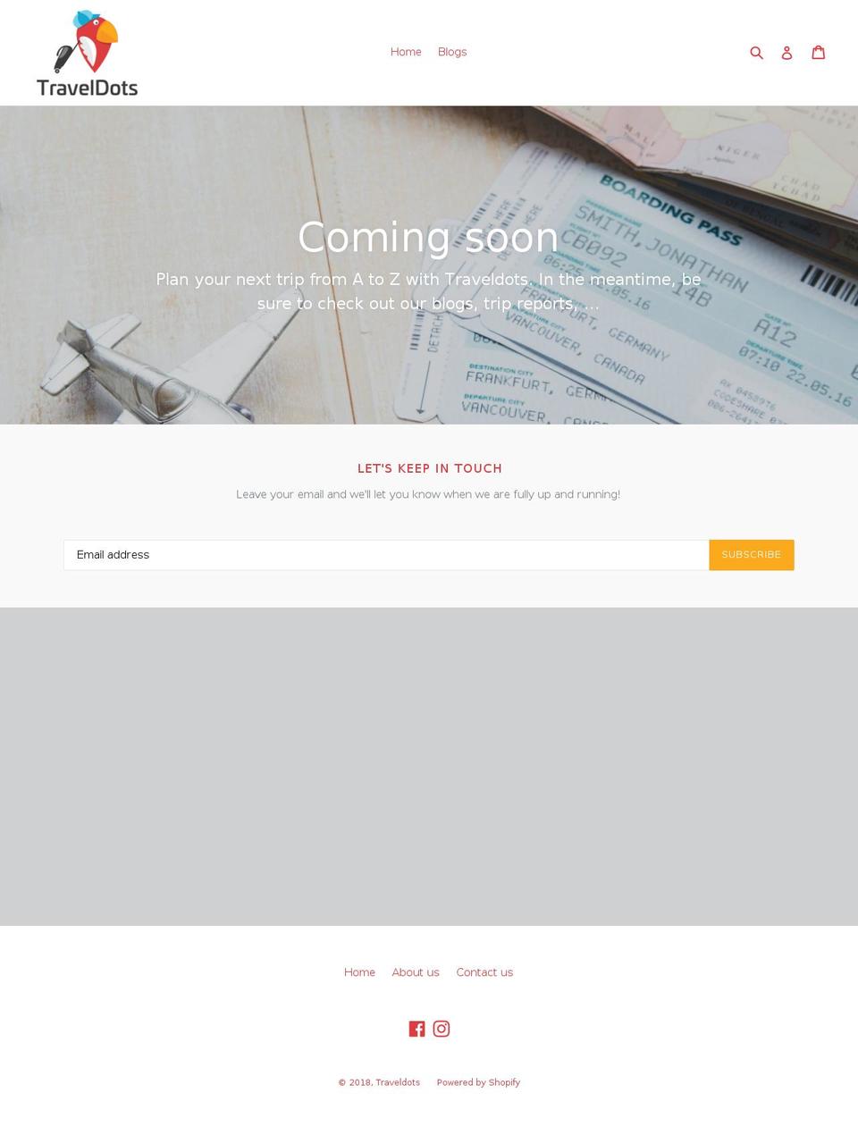 traveldots.net shopify website screenshot