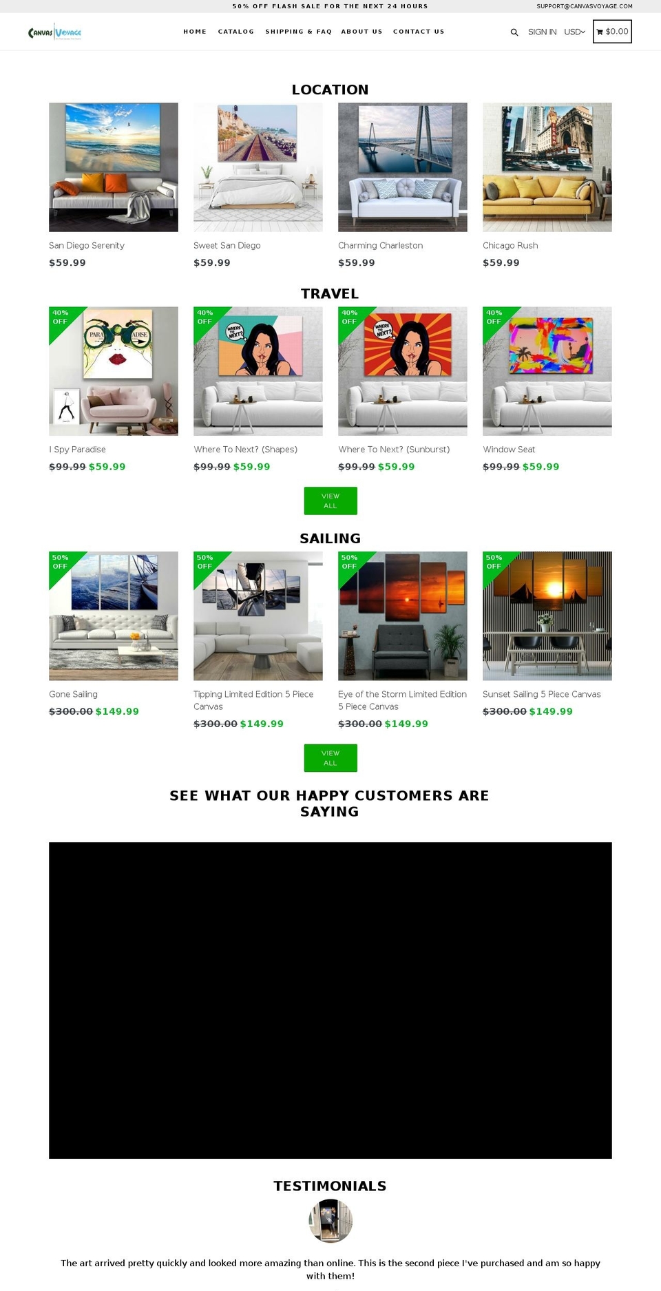 travelerart.com — Shopify storefront screenshot