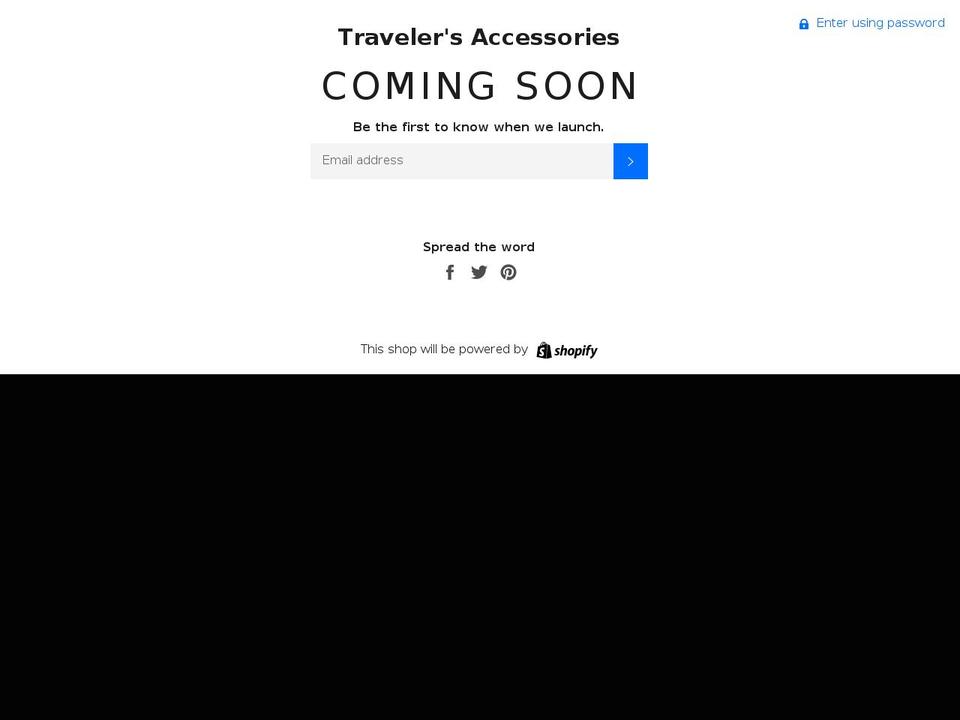 travelersaccessories.com — Shopify storefront screenshot