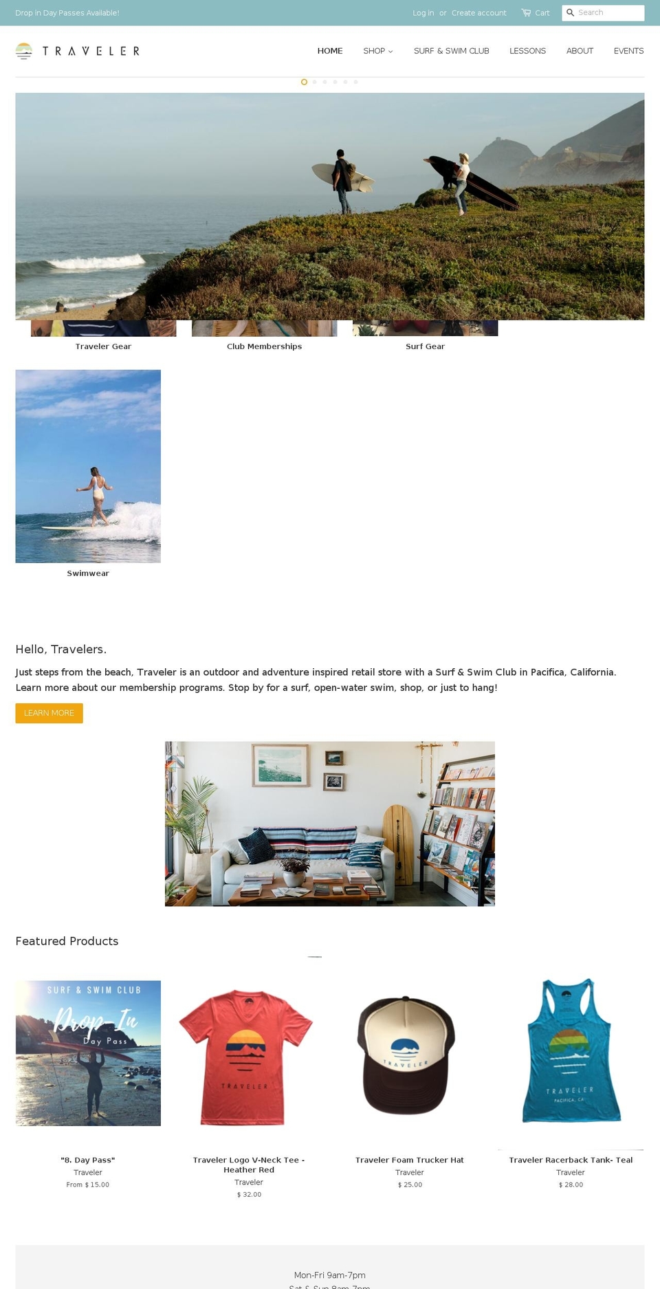 travelersurfclub.com shopify website screenshot