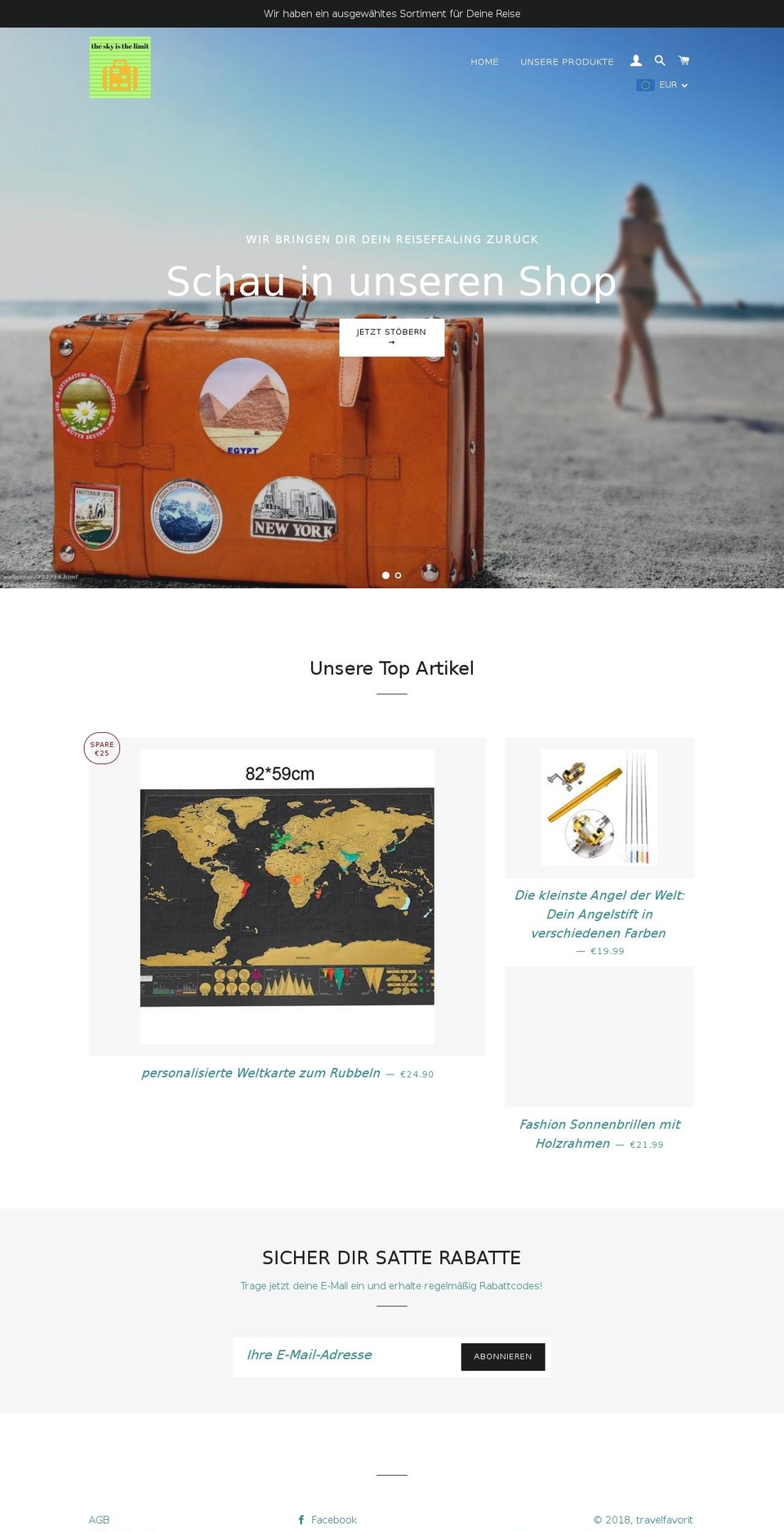 travelfavorit.com — Shopify storefront screenshot