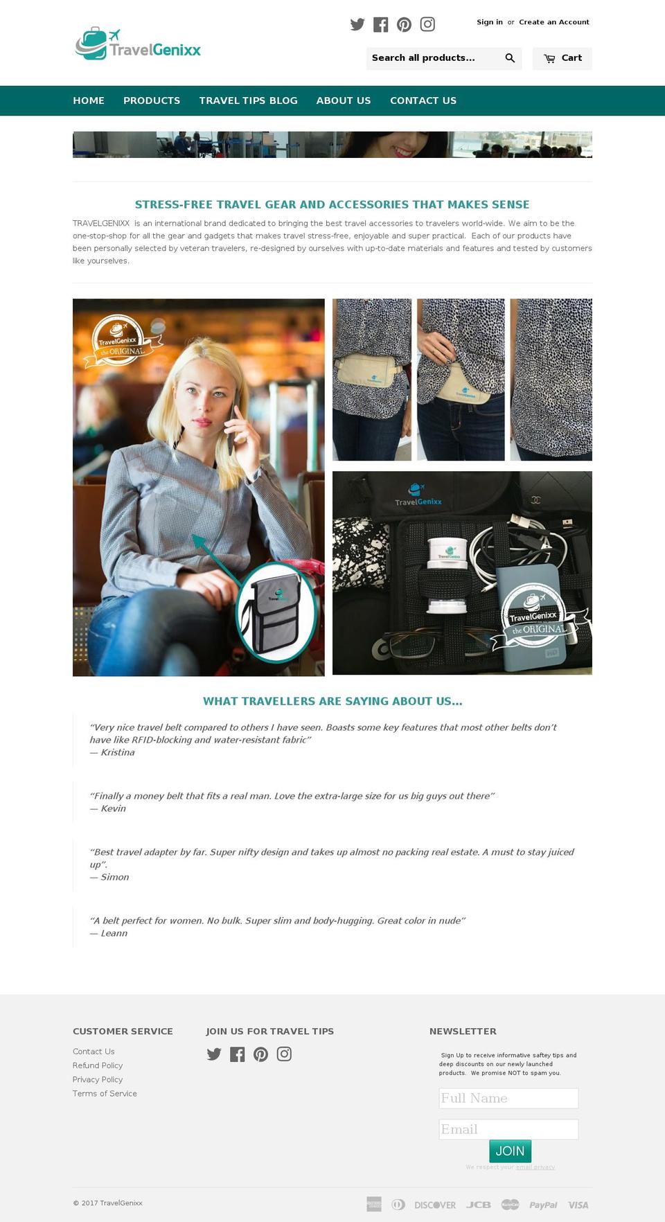 travelgenixx.com shopify website screenshot