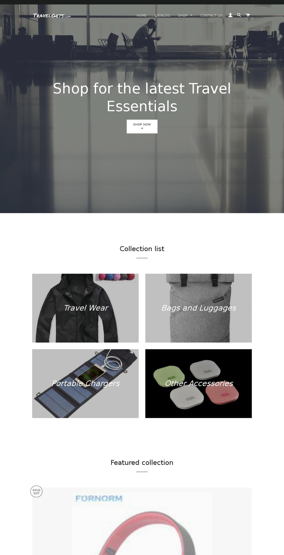 travelgets.com — Shopify storefront screenshot