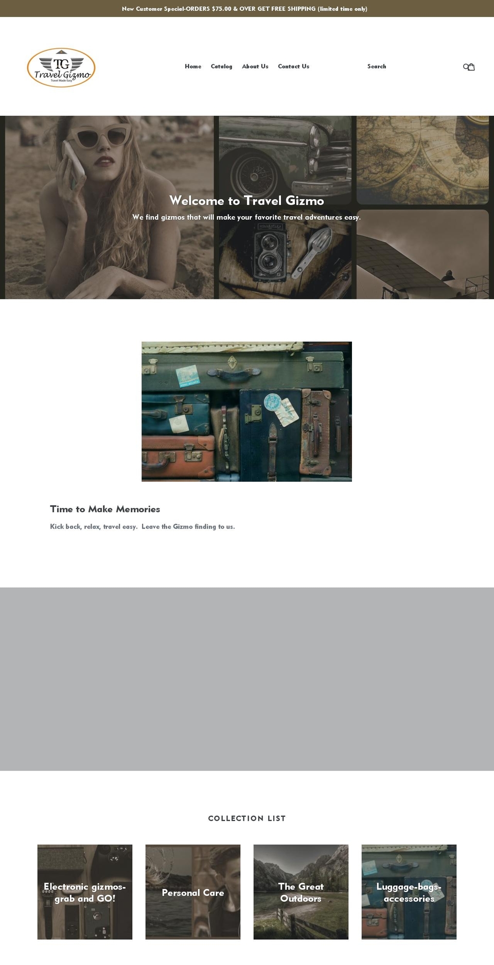 travelgizmo.net shopify website screenshot