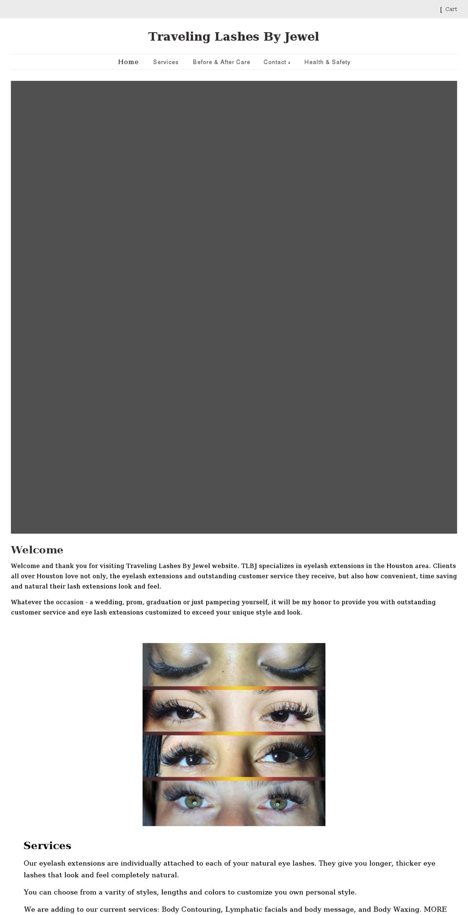 travelinglashesbyjewel.com shopify website screenshot