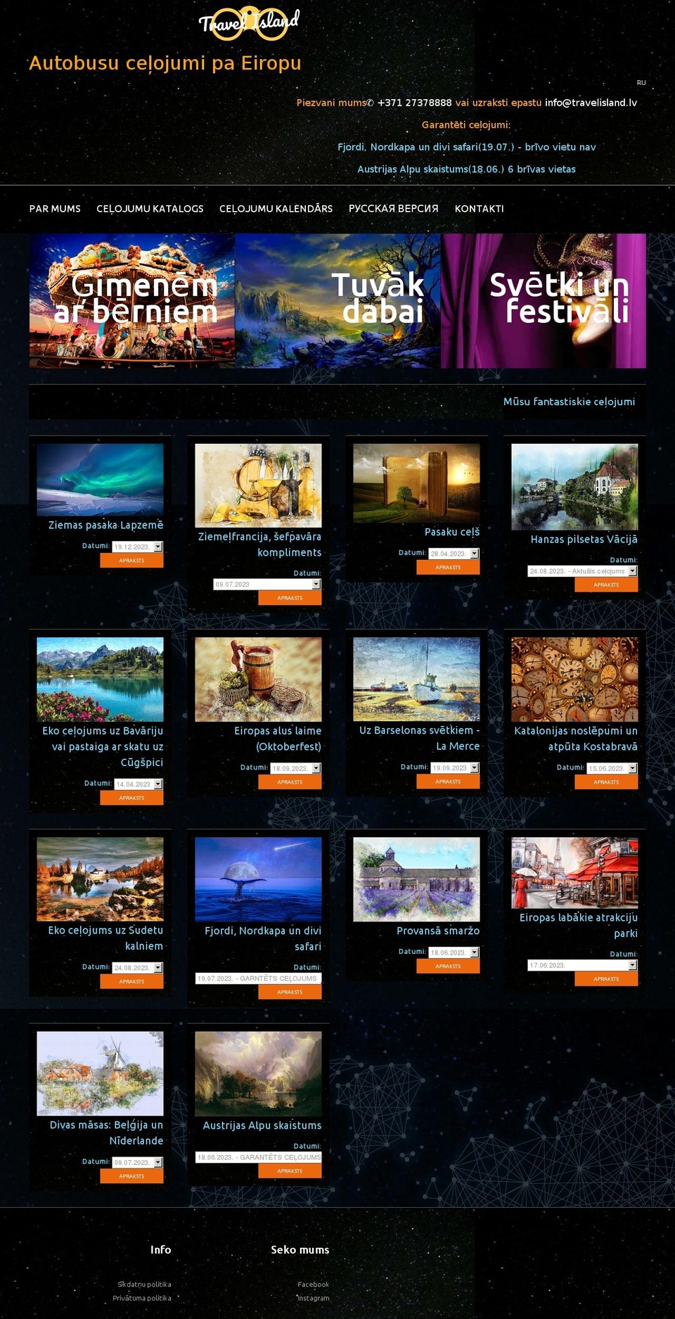 travelisland.lv shopify website screenshot