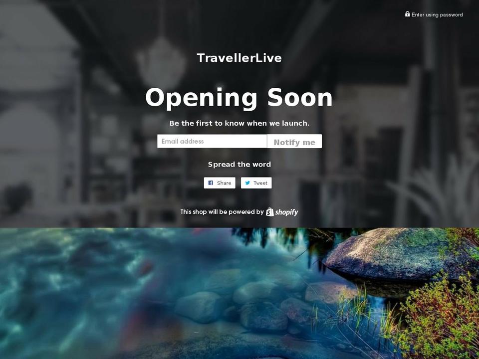 travellerlive.com — Shopify storefront screenshot