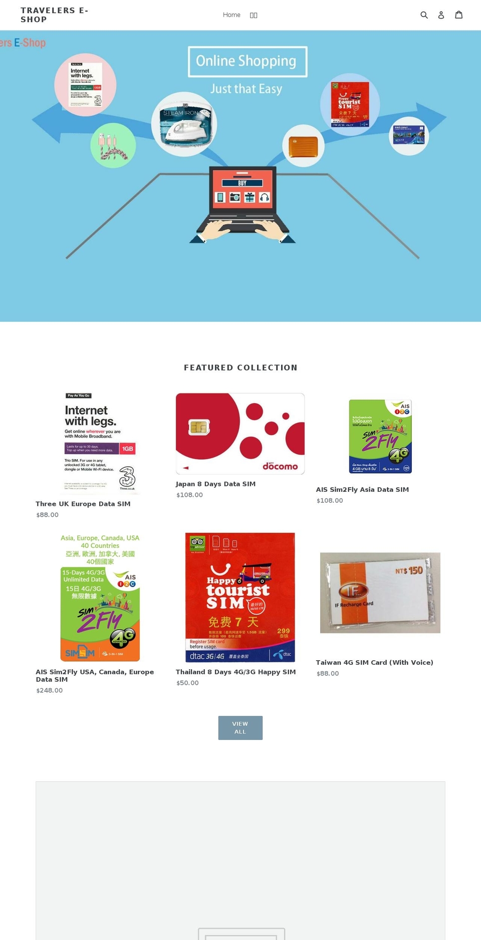 travellerseshop.com — Shopify storefront screenshot