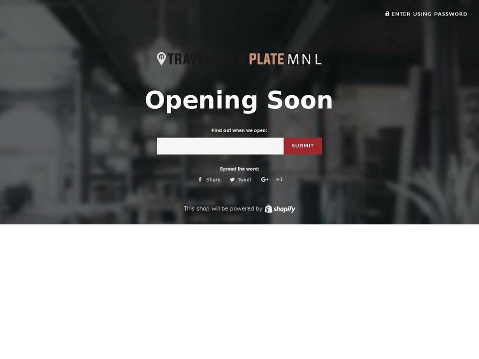 travellersplate.com shopify website screenshot