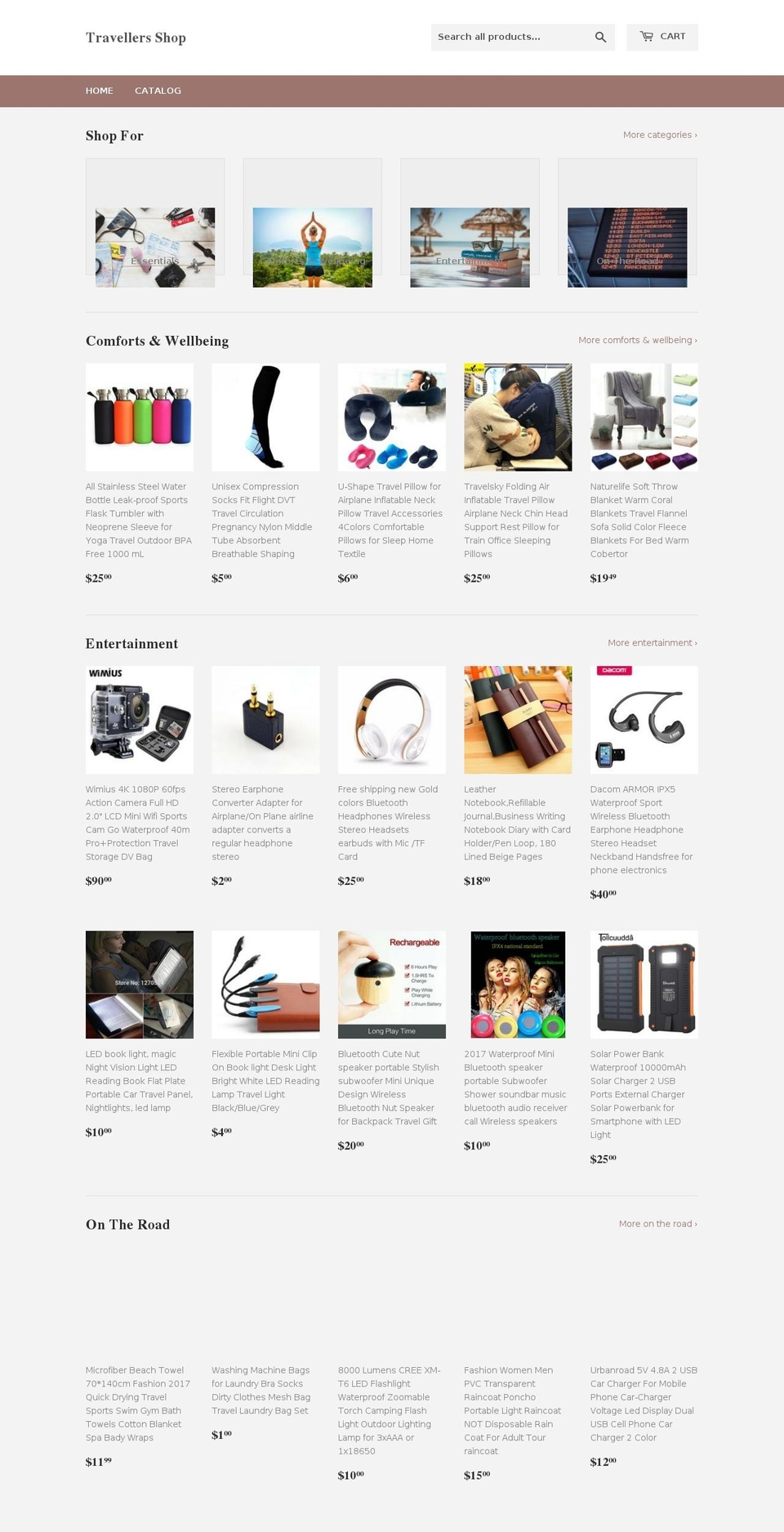 travellersshop.net shopify website screenshot