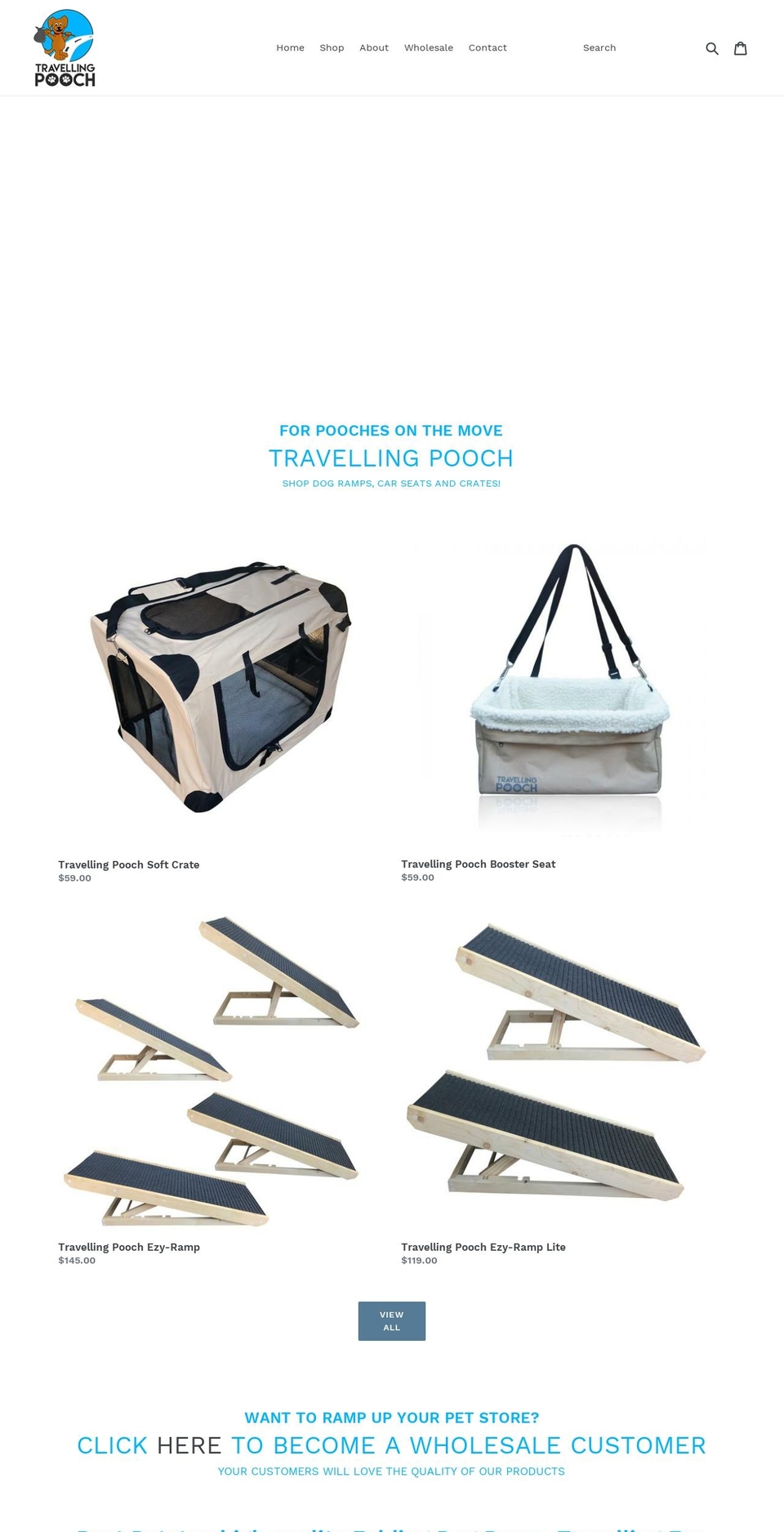 travellingpooch.com — Shopify storefront screenshot