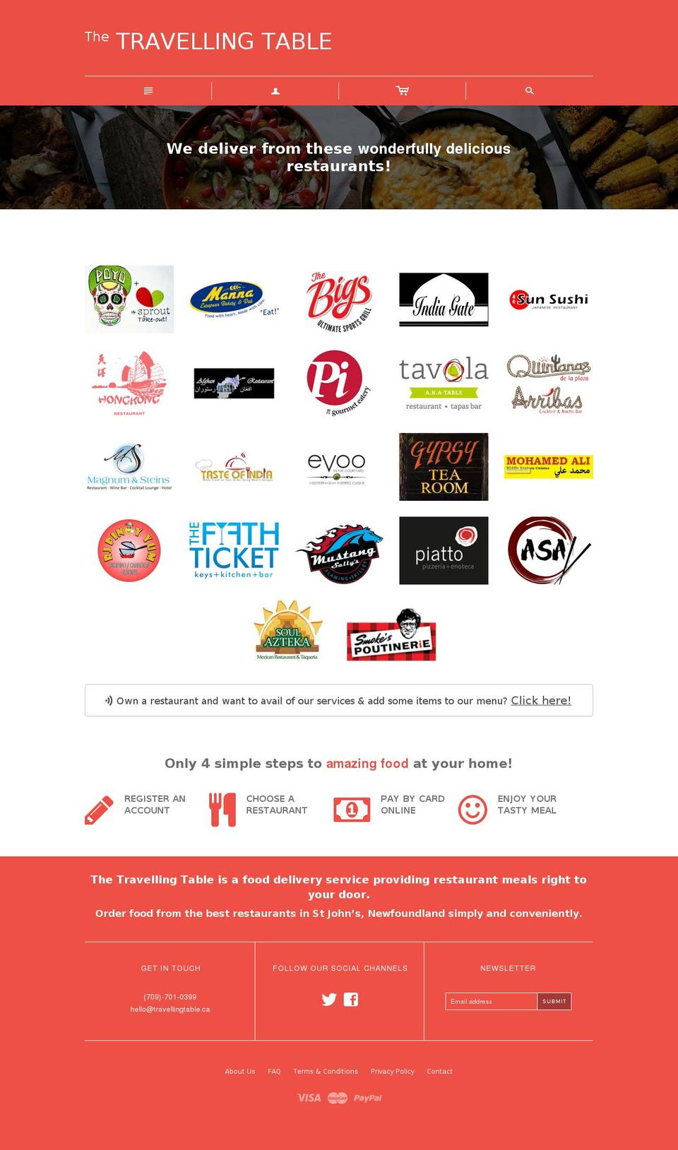 travellingtable.com — Shopify storefront screenshot