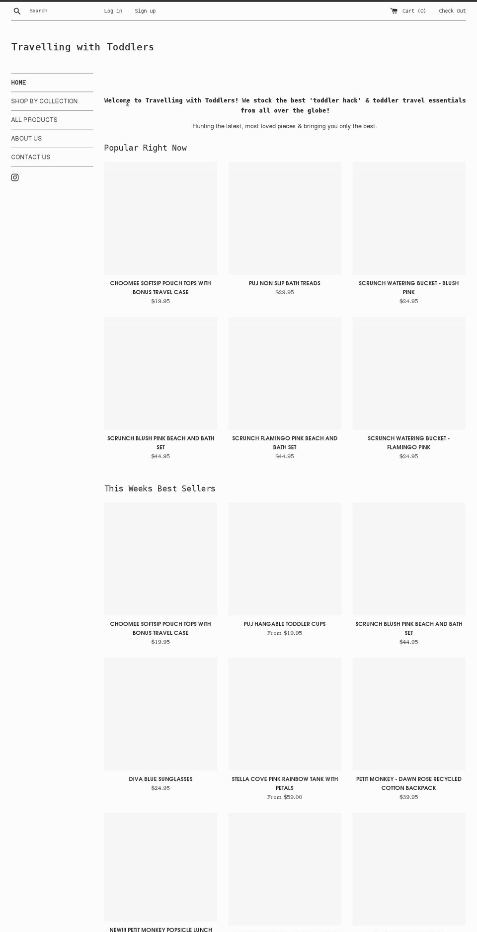travellingwithtoddlers.com.au shopify website screenshot