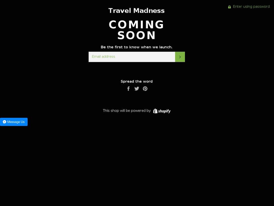 travelmadness.net shopify website screenshot