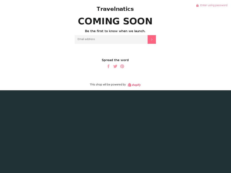 travelnatics.com — Shopify storefront screenshot