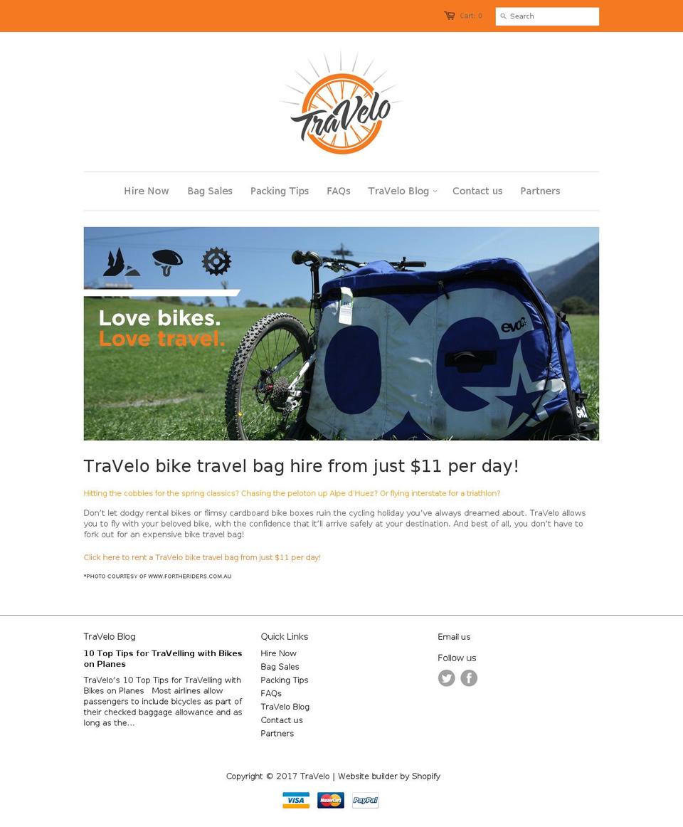 travelo.net.au shopify website screenshot