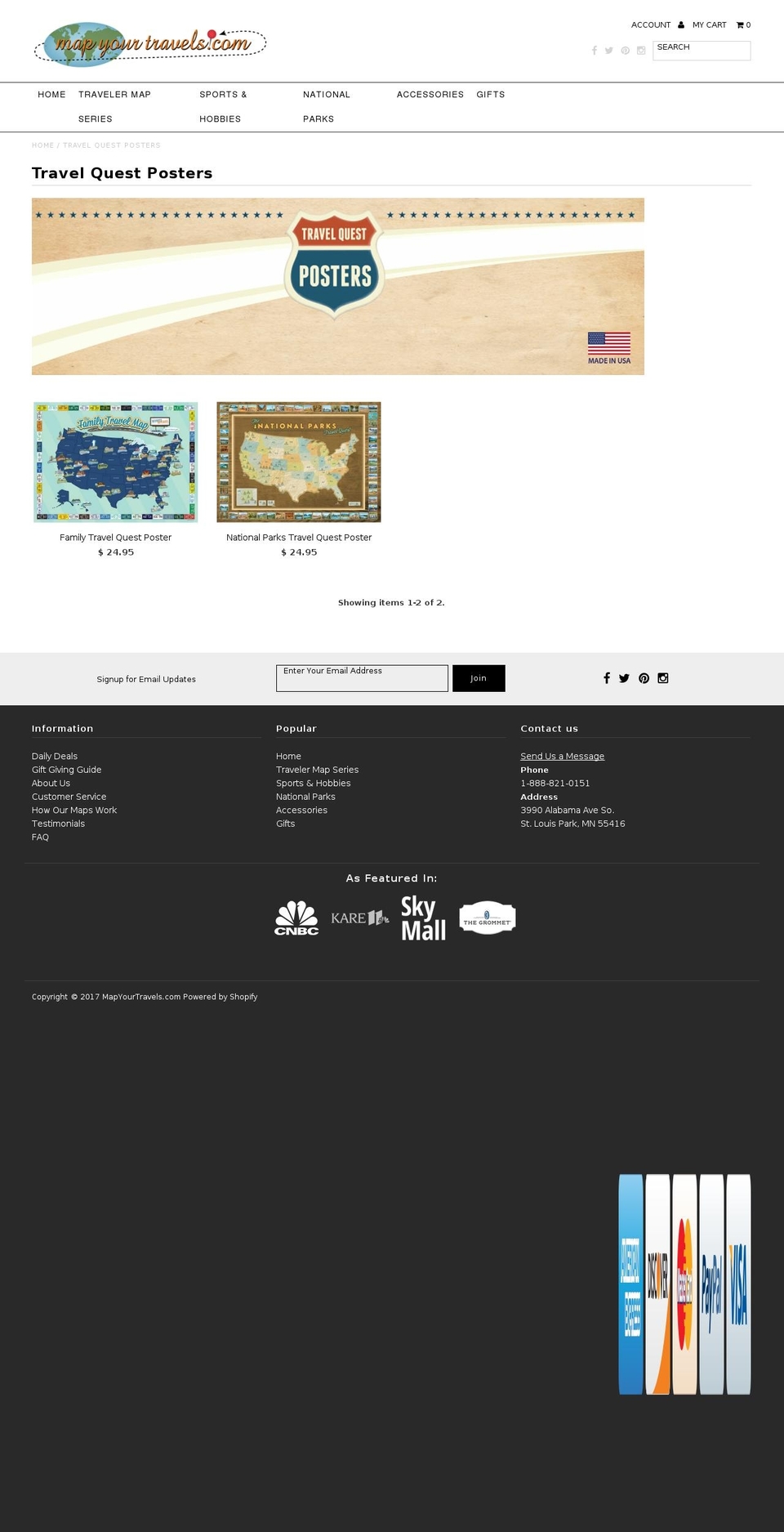 travelquestposters.com shopify website screenshot