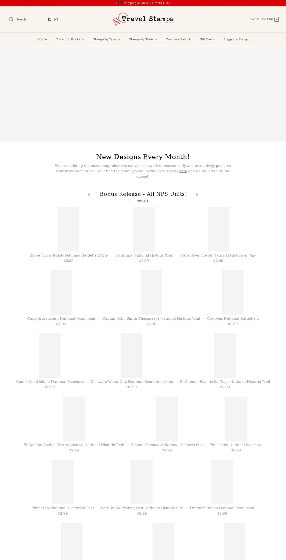 travelstamps.com shopify website screenshot