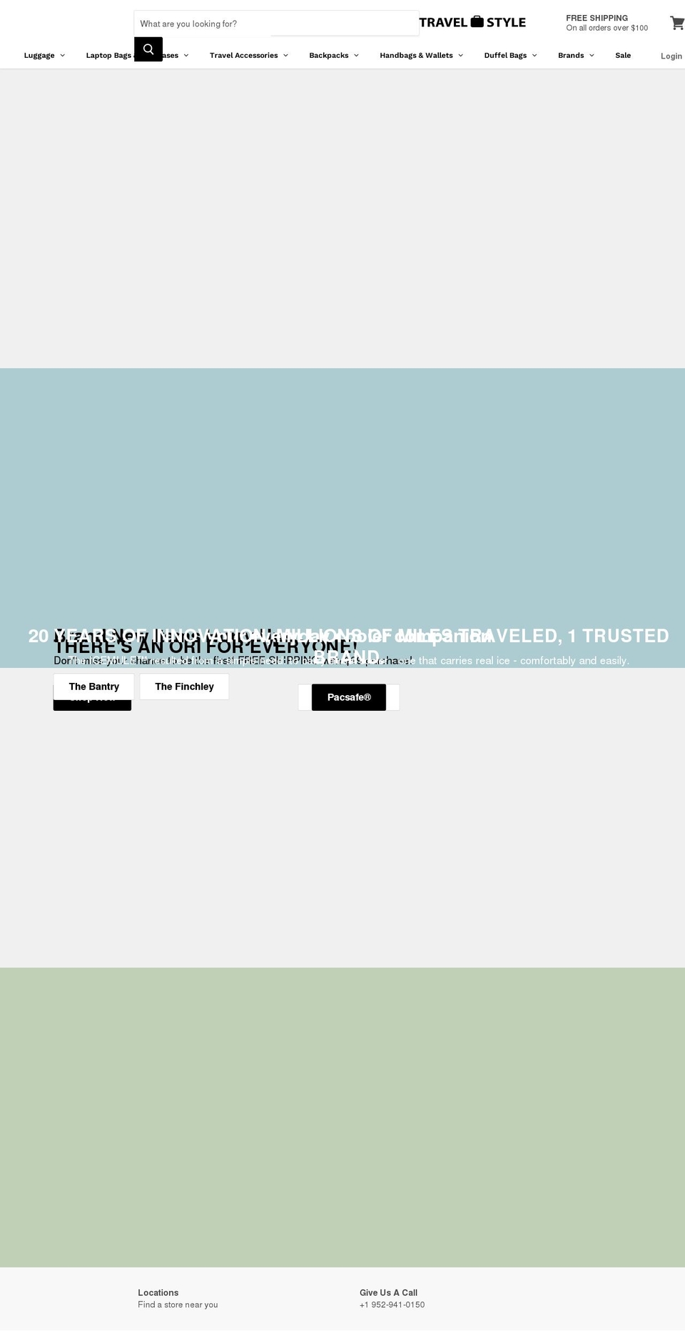 travelstyleluggage.com shopify website screenshot
