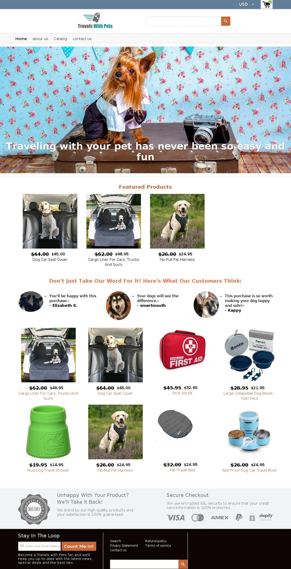 travelswithpets.com — Shopify storefront screenshot
