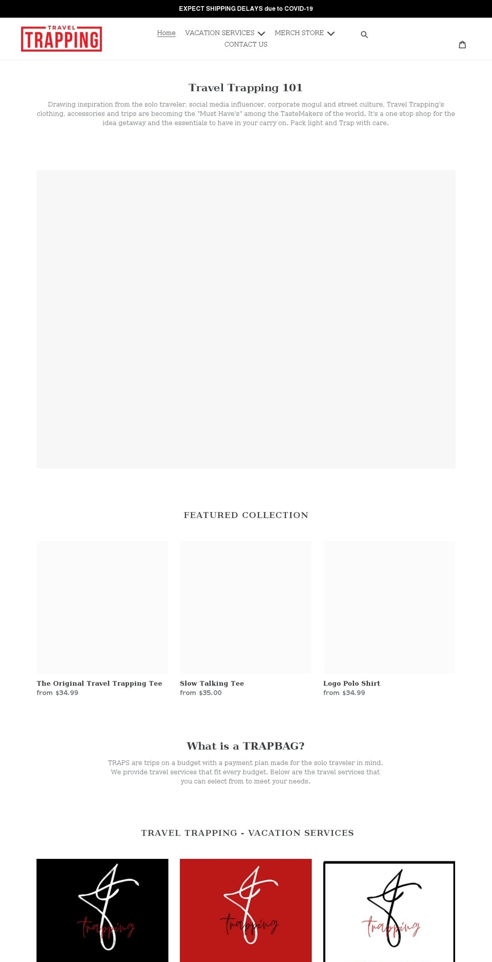 traveltrapping.com — Shopify storefront screenshot