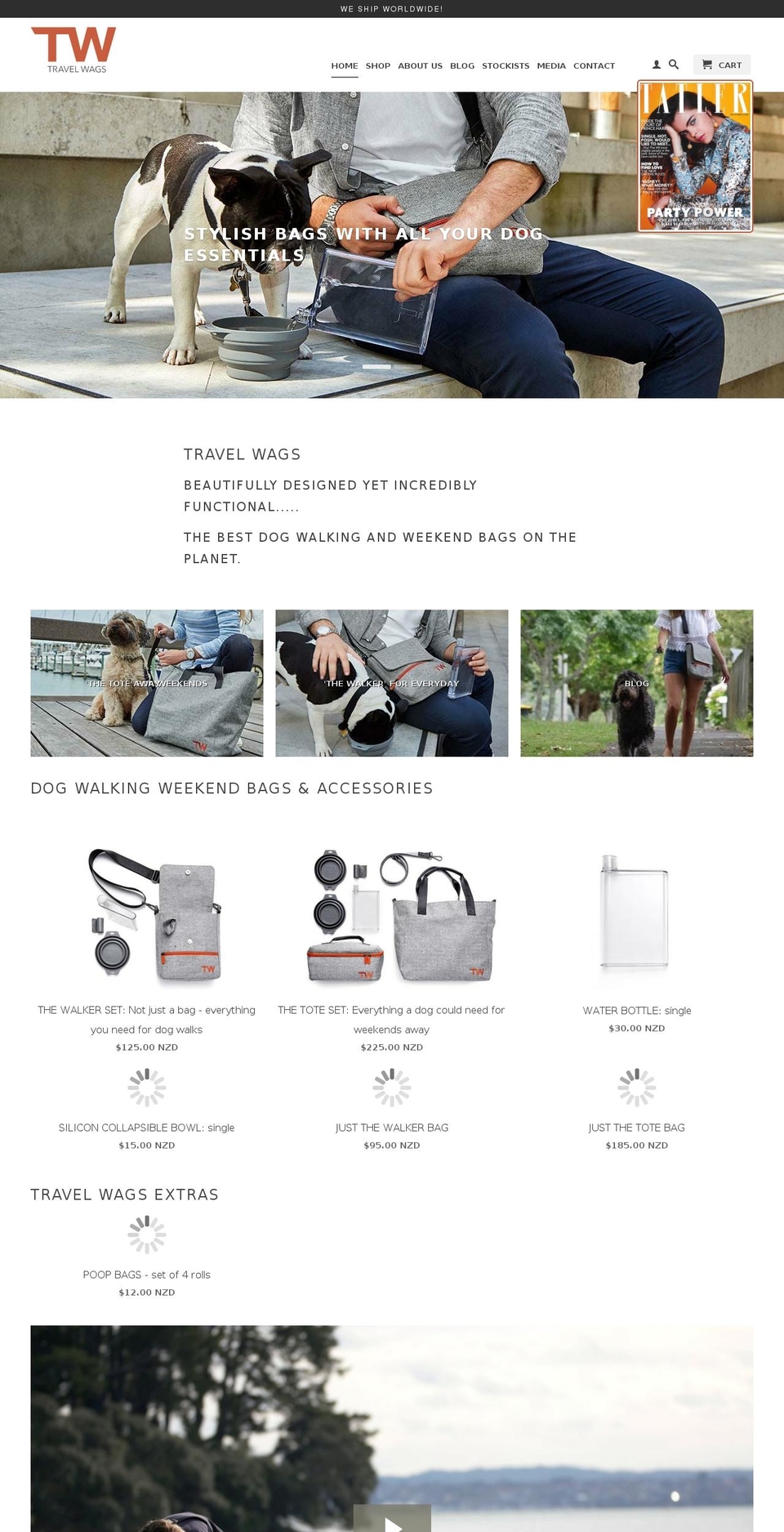 travelwags.net shopify website screenshot