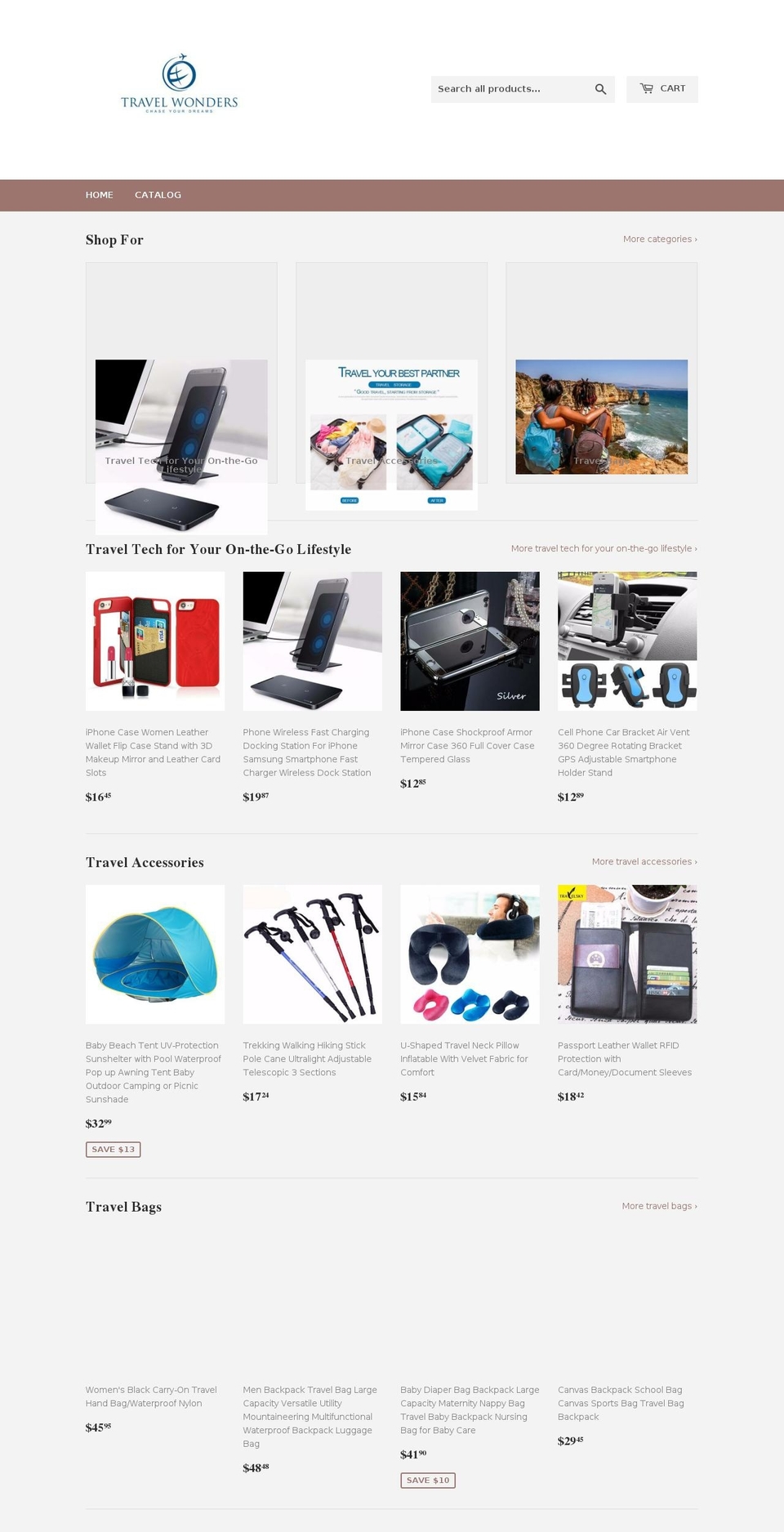travelwonderstore.com — Shopify storefront screenshot