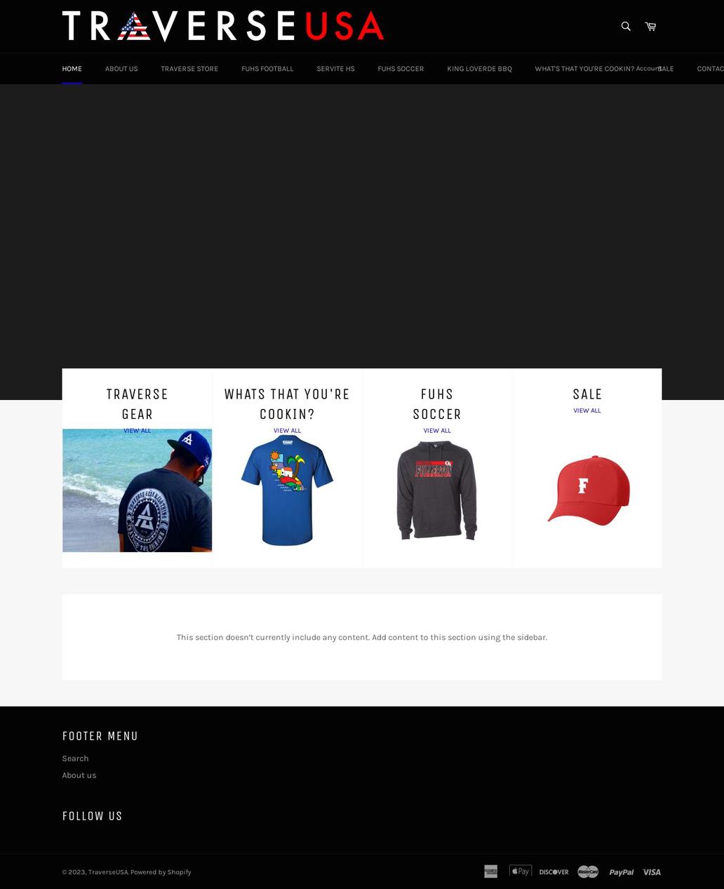 traverseusa.com shopify website screenshot