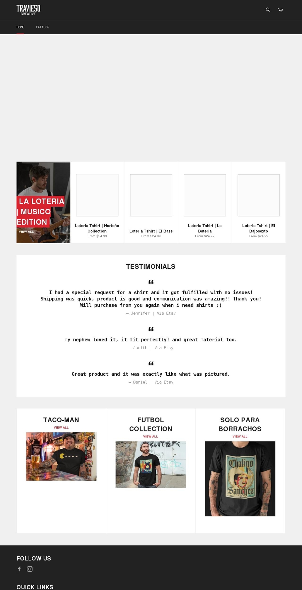 traviesocreative.com shopify website screenshot