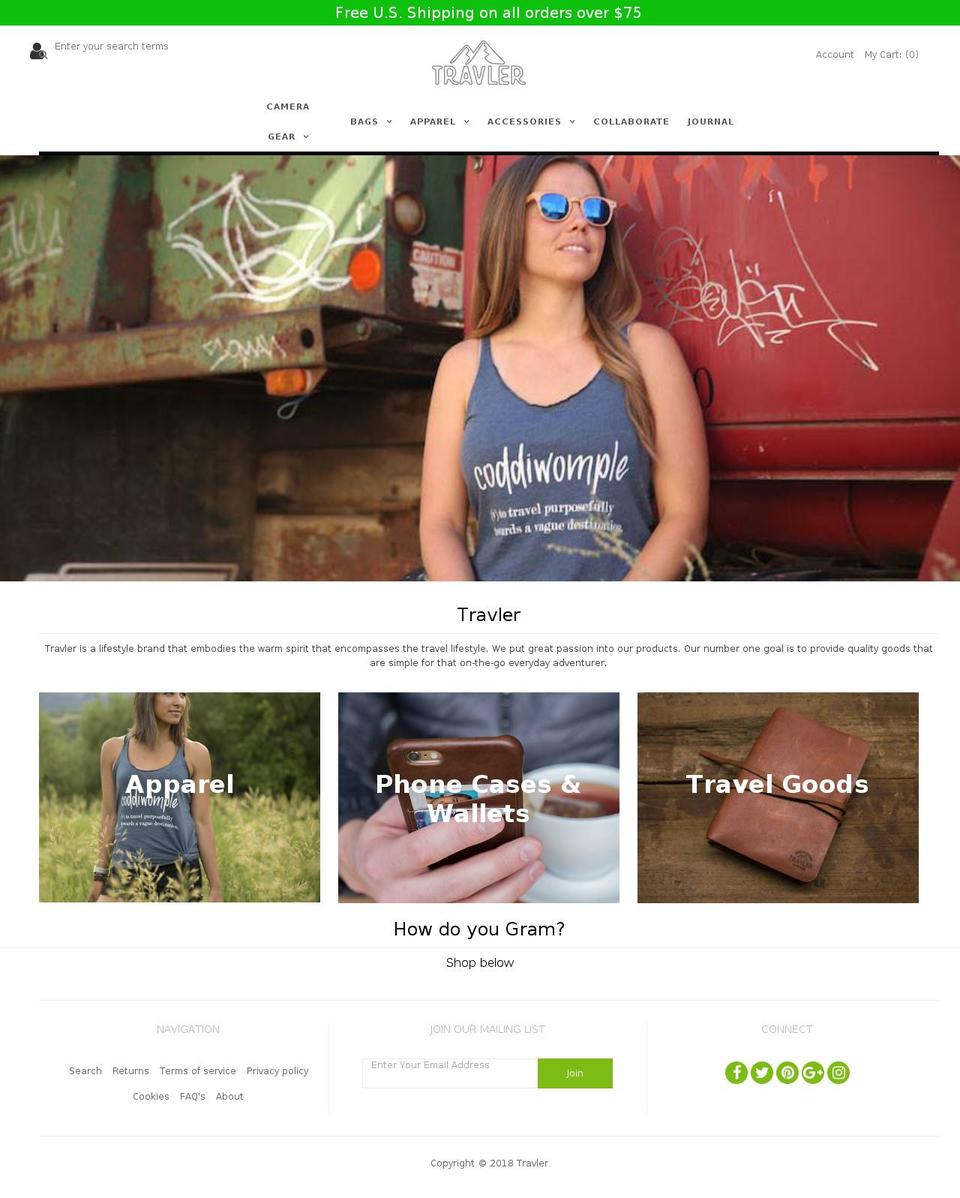 travlerusa.com shopify website screenshot
