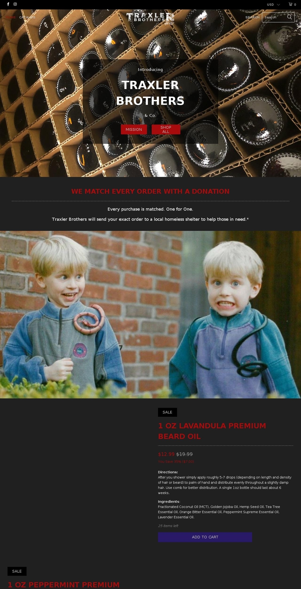 traxlerbrothers.com shopify website screenshot