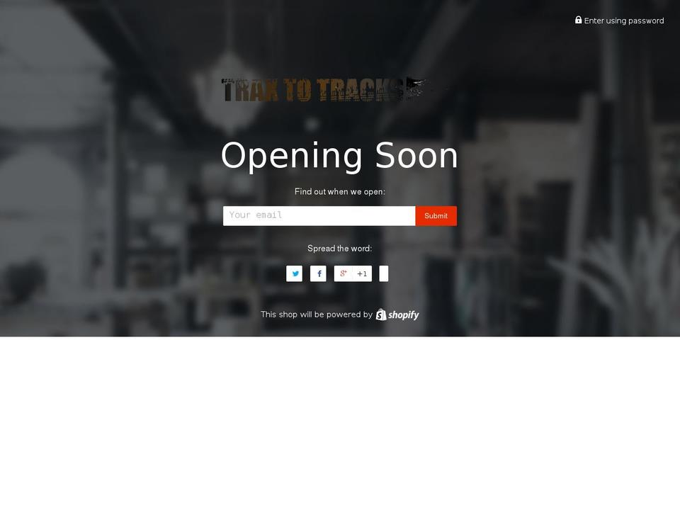 traxtotracks.com shopify website screenshot