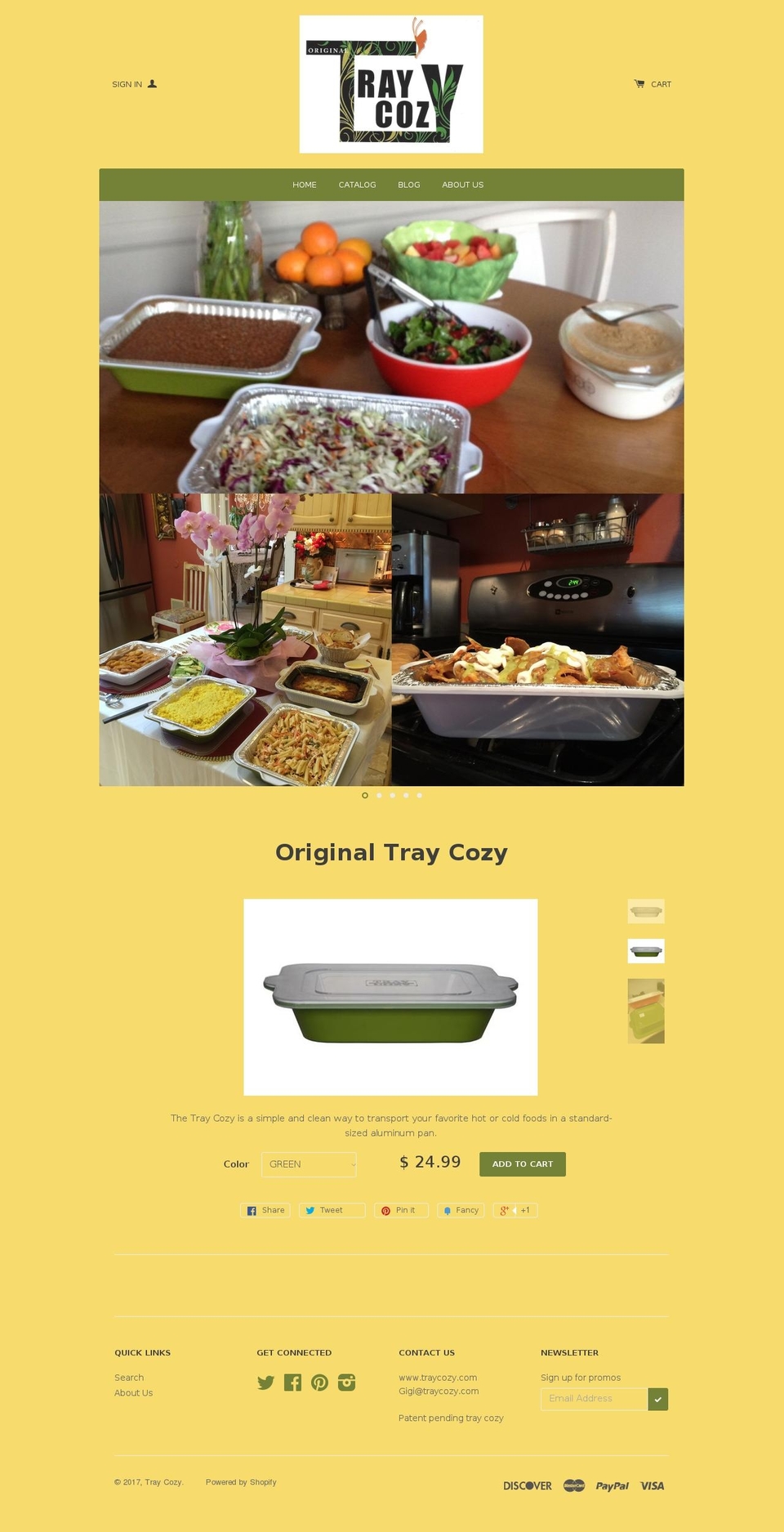 traycozy.com shopify website screenshot